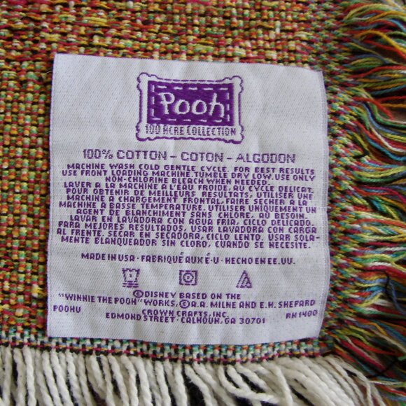 Disney Winnie The Pooh 100 Acre Collection Throw Blanket Baby Nursery RARE Vtg - Picture 12 of 12